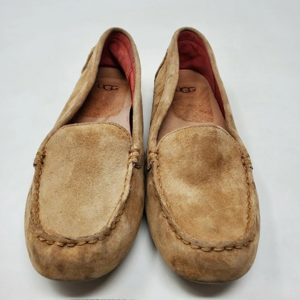 UGG MILANA CHESTNUT BROWN LEATHER LOAFERS SHOES 6